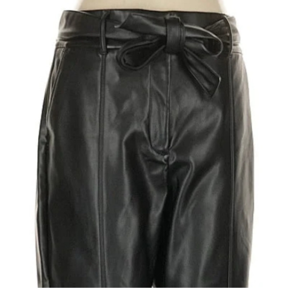NWT sz 0 White House Black Market Faux Leather Trousers